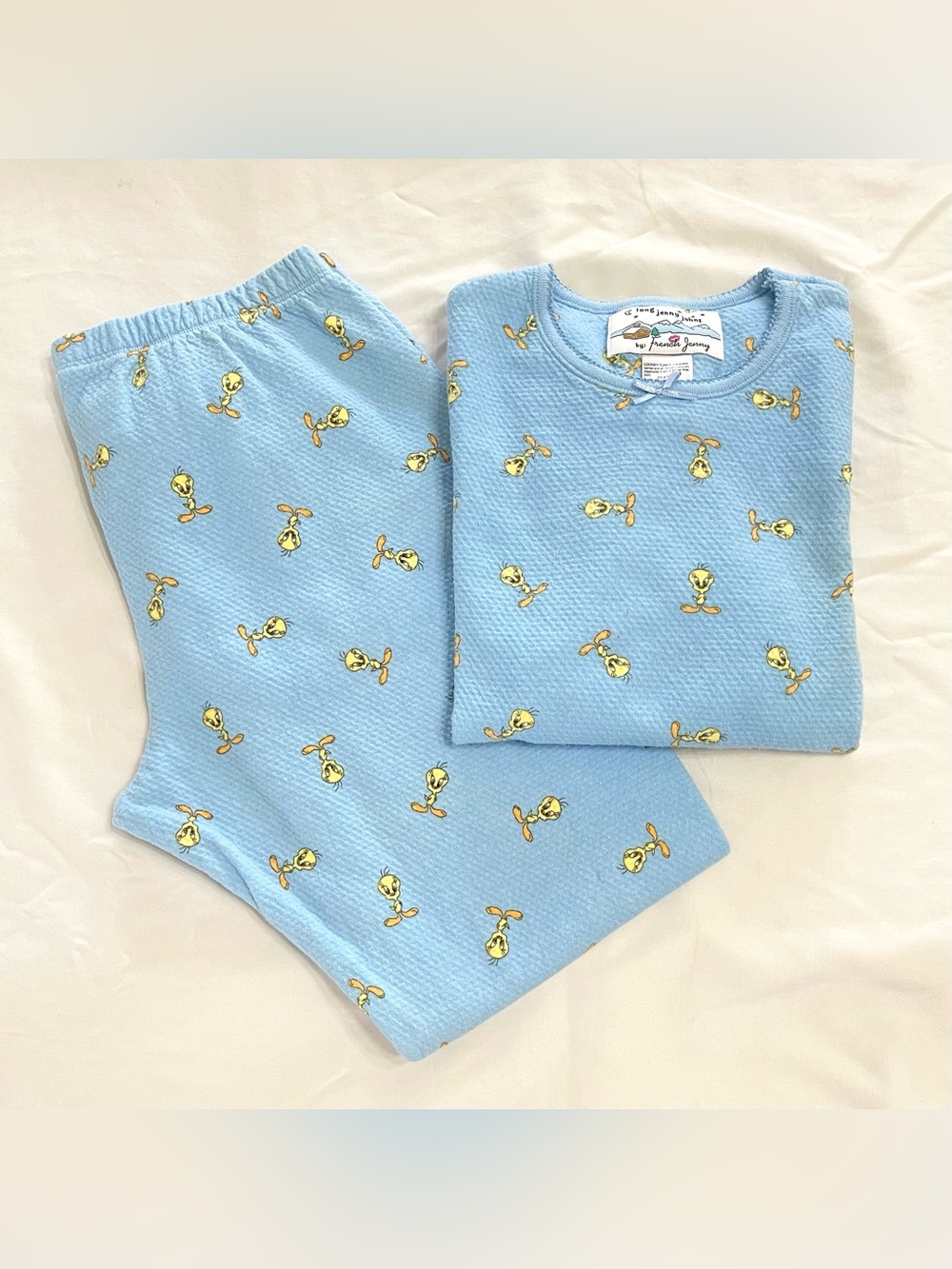 Vintage Tweety Bird Pajama Set Long Jenny John’s by French Jenny 90s 2000s Y2K